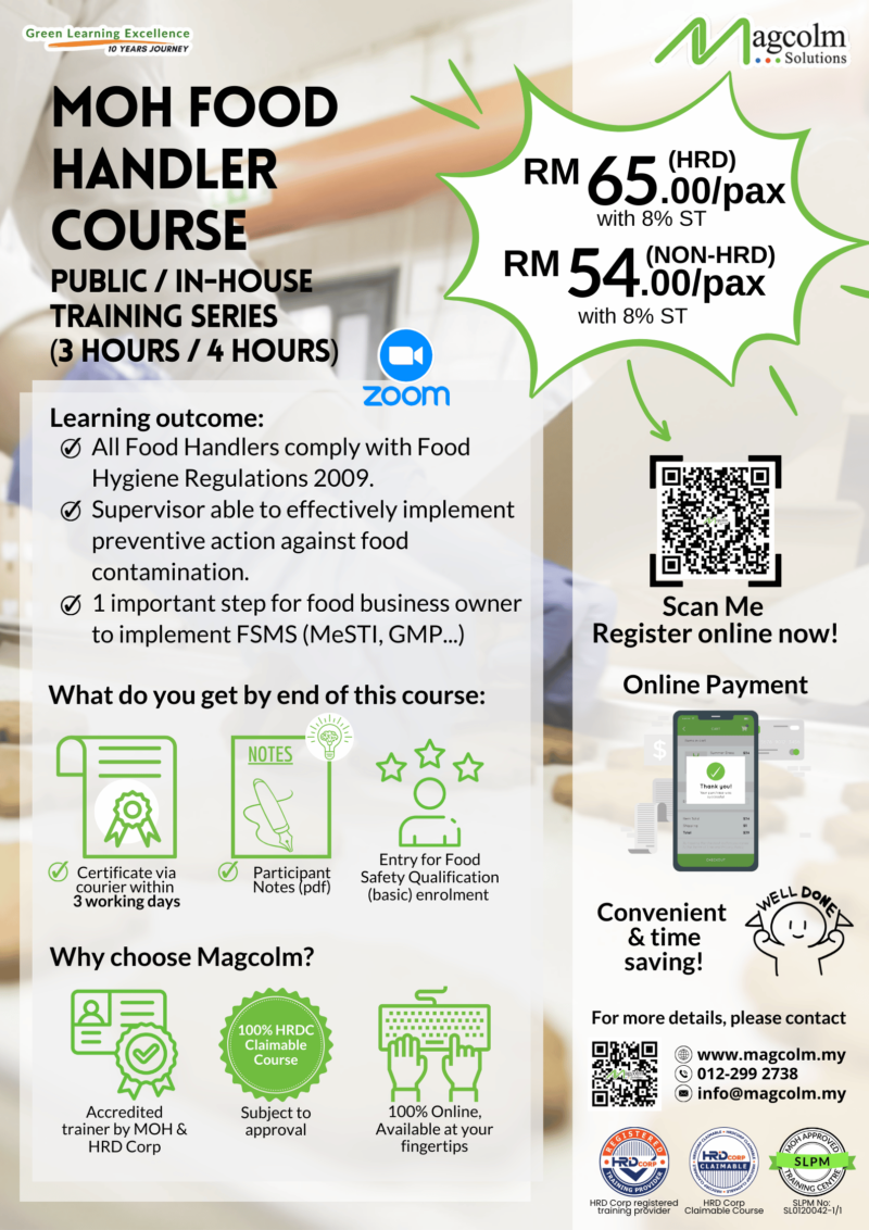 MOH Food Handler Course Public Online Class